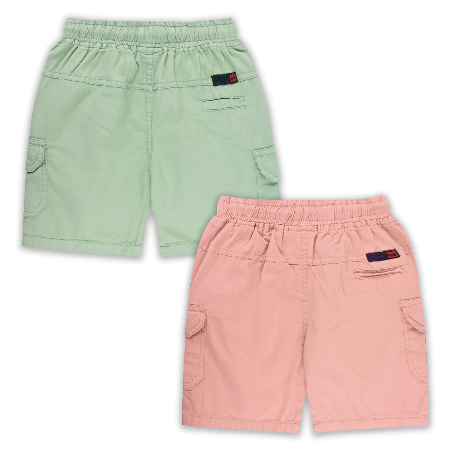 Boys Cotton Cargo Shorts Pack of 2 with Drawstring Waist | Casual Kids Summer Wear