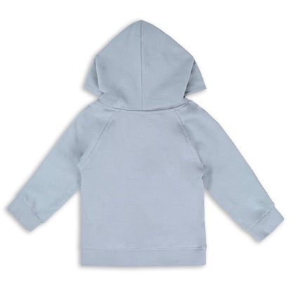 Wishkaro Unisex Cotton Applique Full Sleeve Hooded Sweatshirt-T303gry