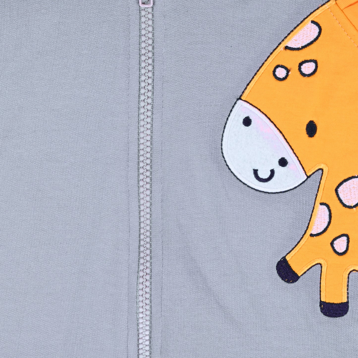 Wishkaro Unisex Cotton Applique Full Sleeve Hooded Sweatshirt-T303gry