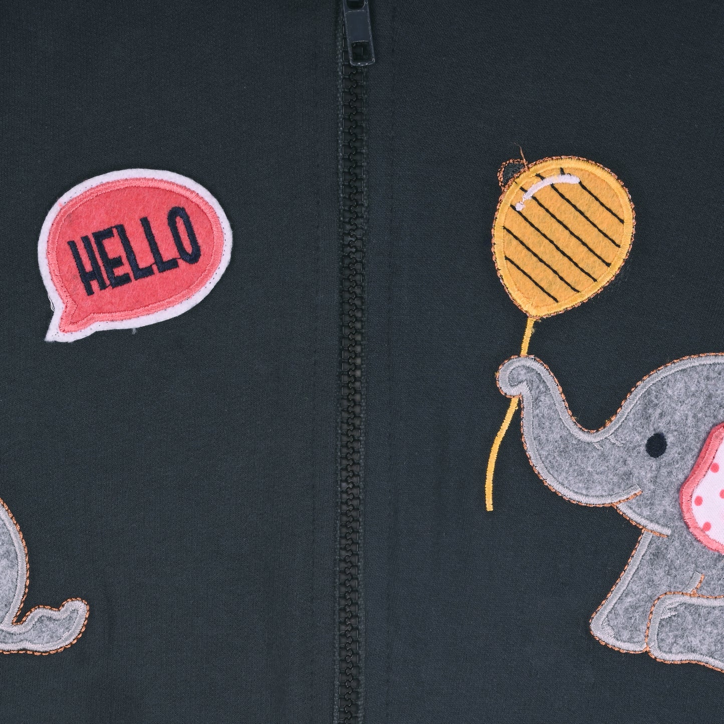 Unisex Cotton Applique Full Sleeve Hooded Sweatshirt-T305dgry
