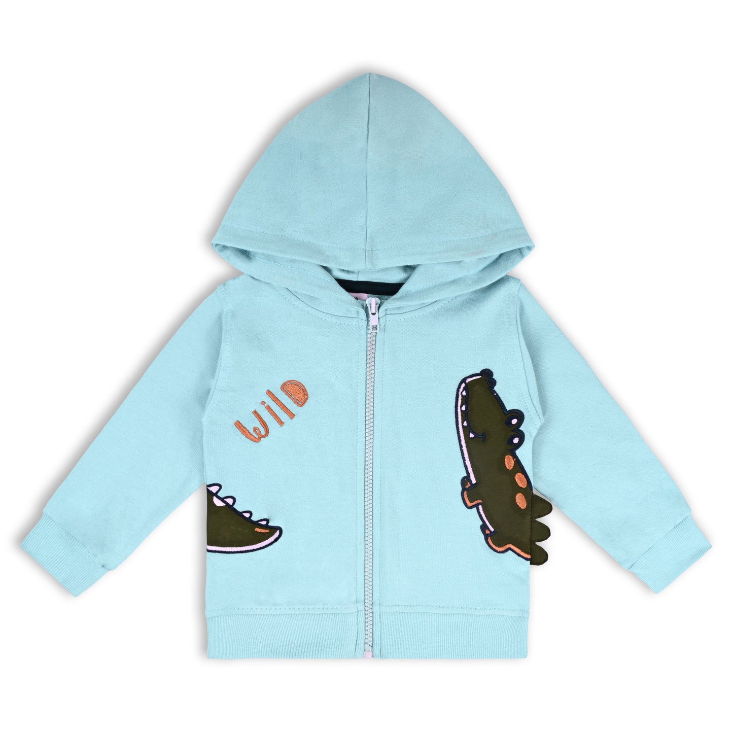 Unisex Cotton Applique Full Sleeve Hooded Sweatshirt-T306sb
