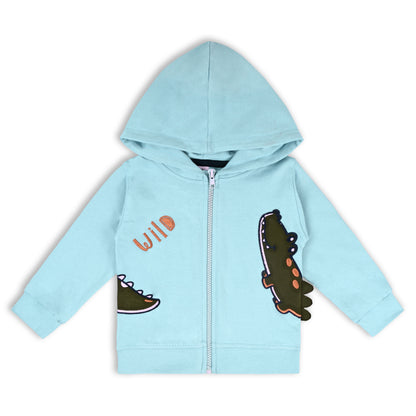 Unisex Cotton Applique Full Sleeve Hooded Sweatshirt-T306sb