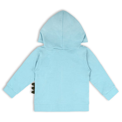 Unisex Cotton Applique Full Sleeve Hooded Sweatshirt-T306sb