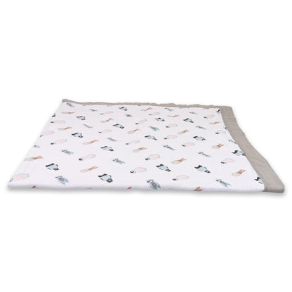 Infants Grey Printed Muslin Blanket