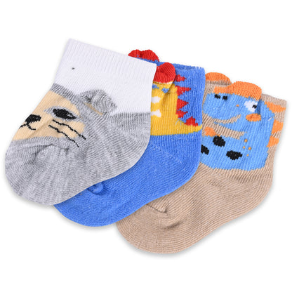 Set of 3 Infants Cartoon Cotton Socks
