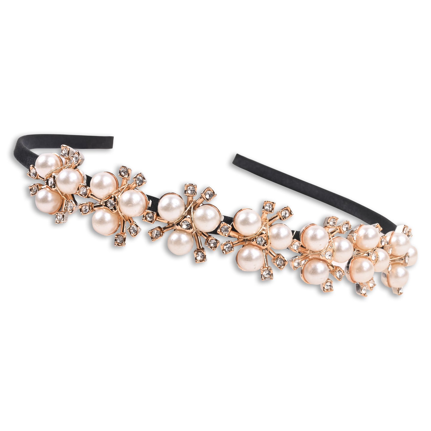 Pearl blossom crystal baby hairband