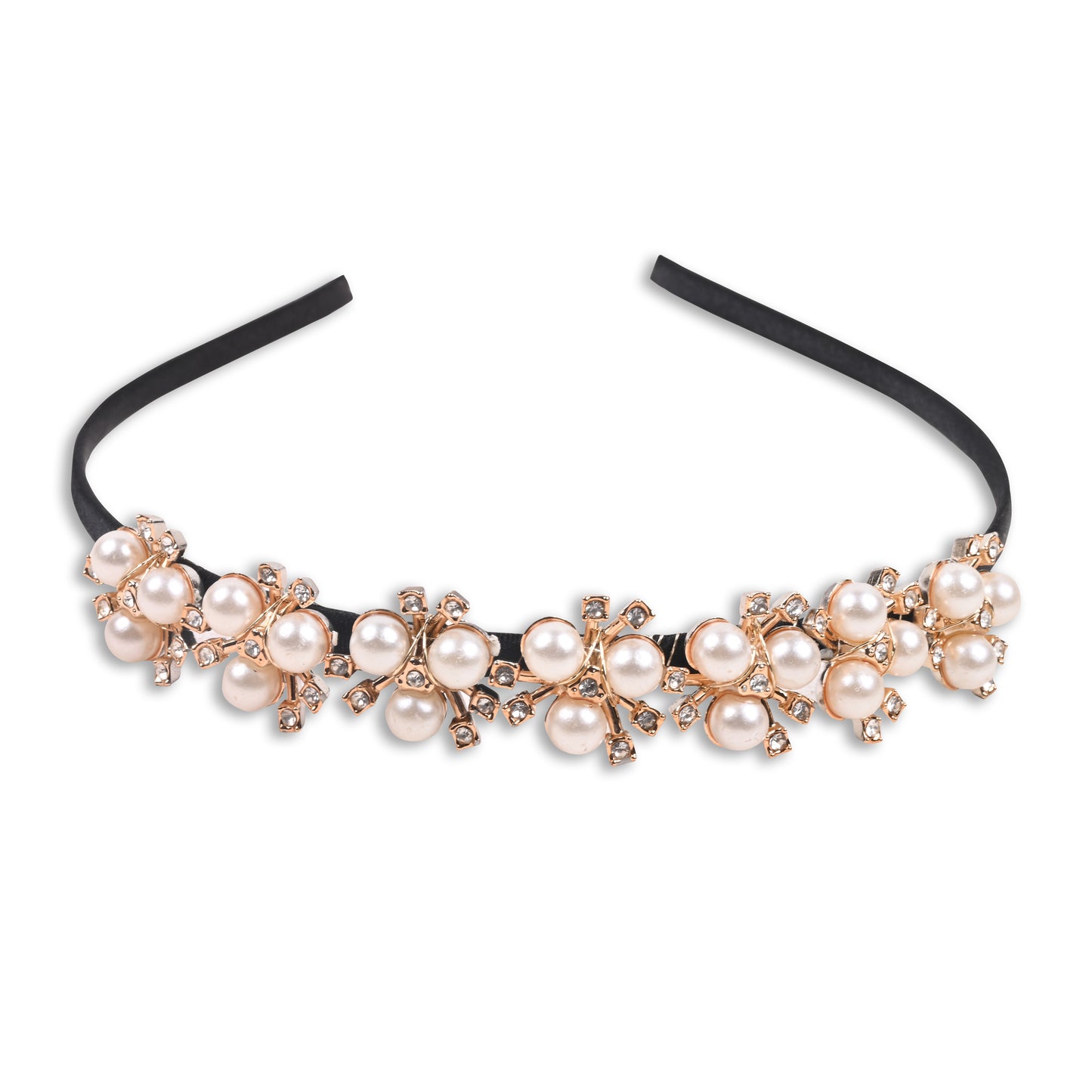 Pearl blossom crystal baby hairband