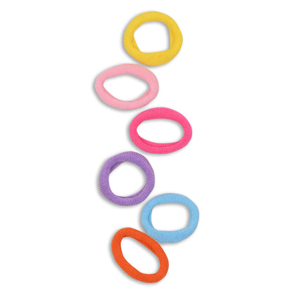 Mermaid Theme Kids Hair Accessories Set – Multicolor Rubber Bands & Hair Ties with Zip Pouch (Girls)