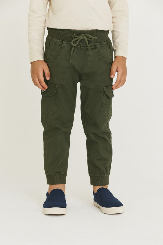 Boys Cotton Cargo Tapered Fit Trouser