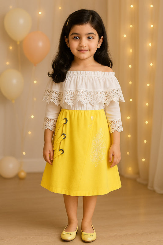 Girls Lace Cape Style Casual Dress