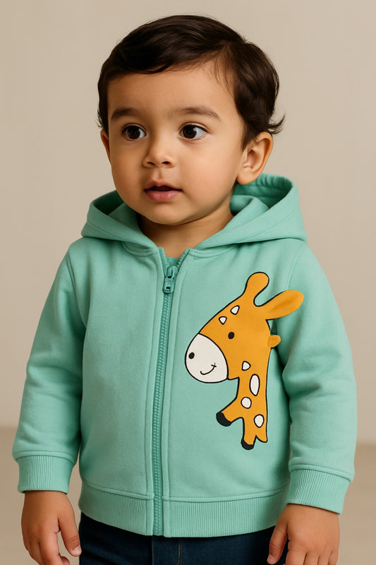 Wishkaro Unisex Cotton Applique Full Sleeve Hooded Sweatshirt