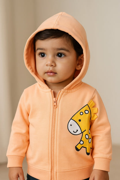 Wishkaro Unisex Cotton Applique Full Sleeve Hooded Sweatshirt
