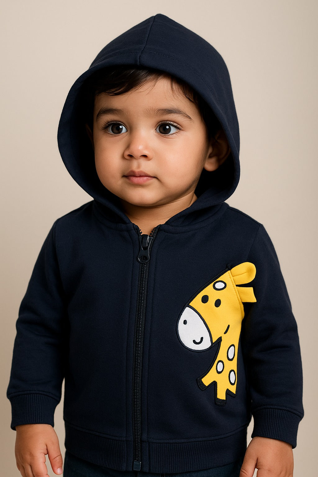 Wishkaro Unisex Cotton Applique Full Sleeve Hooded Sweatshirt