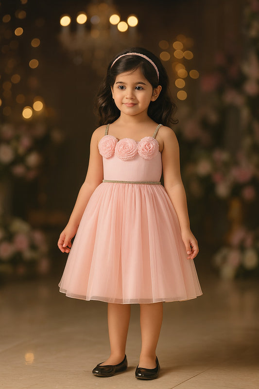 Girls Floral Designer Embellished Party Dress