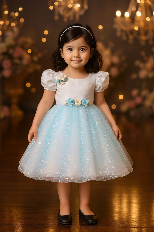 Girls Embellished A-Line Frock Dress