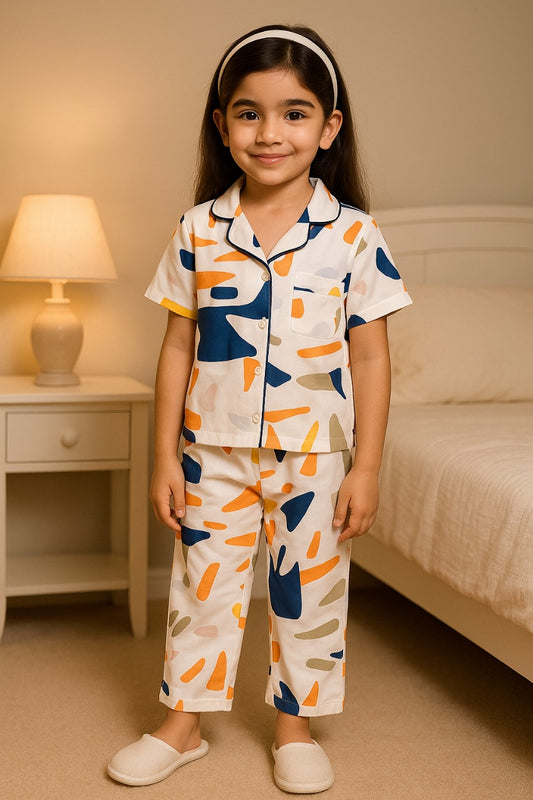 Unisex Printed Top and Bottom Pyjamas Night Dress