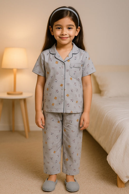 Unisex Printed Top and Bottom Pyjamas Night Dress