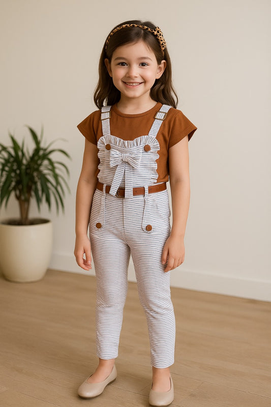 Wish Karo Baby Girls T-Shirt and Dungaree Dress For Girls