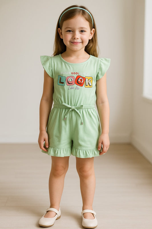 Girls Printed Cap Sleeve Fit and Flare Dress