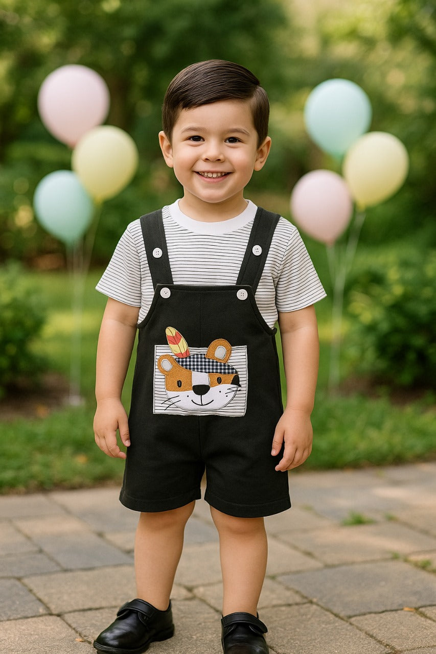 Wish Karo Baby Boys Dungaree Dress For Boys-(bt104blk)