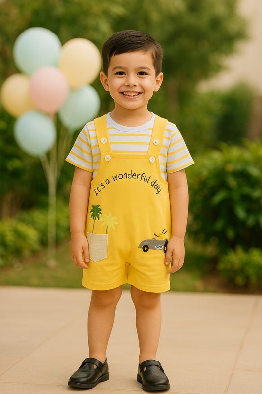 Wish Karo Boys Dungaree For Summer Kids-(bt87ylw)
