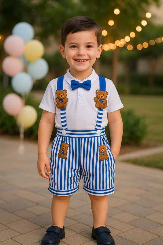 Wishkaro  Dungaree For Boys & Girls Casual Striped Polycotton