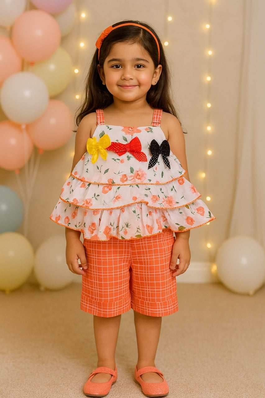 Wish Karo Baby Girls Top and Shorts Dress for Girls-(csl289org)