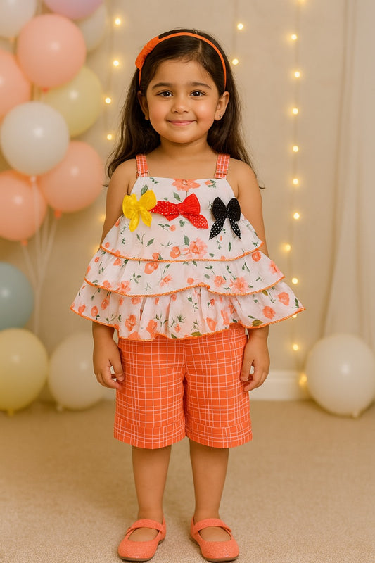 Wish Karo Baby Girls Top and Shorts Dress for Girls-(csl289org)