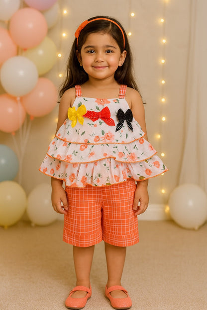 Wish Karo Baby Girls Top and Shorts Dress for Girls-(csl289org)