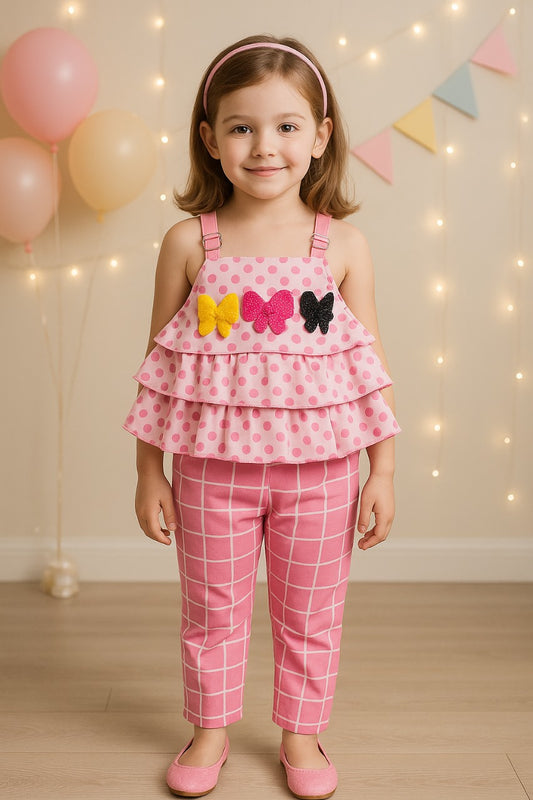 Wish Karo Baby Girls Top and Pant Dress For Girls-(csl288pnknw)