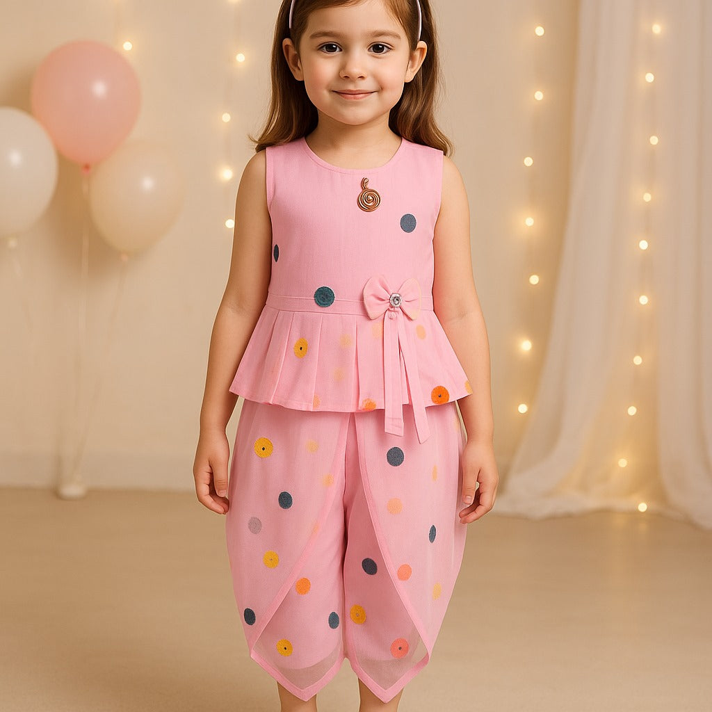 Wish Karo Baby Girls Top and Dhoti Pant Dress For Girls