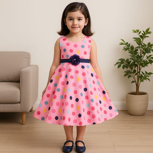 Wish Karo kids Partywear  Dress Frock (stn759bpnk)