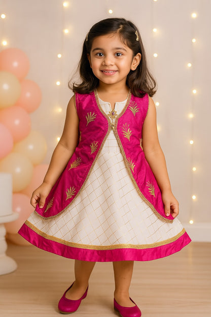 Wish Karo Baby Girls Partywear  Dress Frock (fe2926pnk)