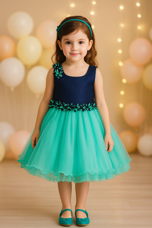 Girls Frock With Flower Design