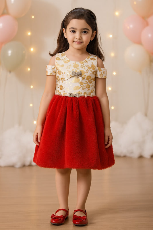 Girls Flower Print Frock Dress
