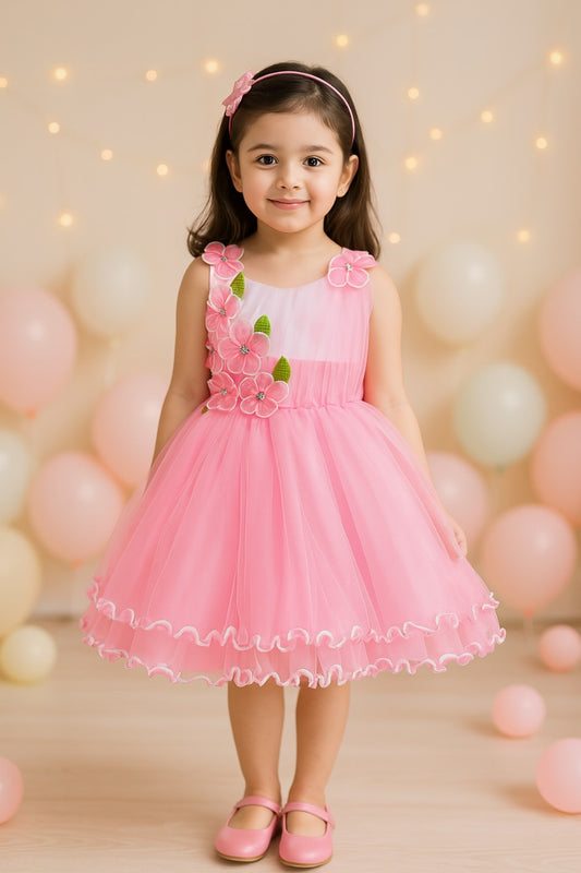 Girls Knee Length A-Line Frock Dress