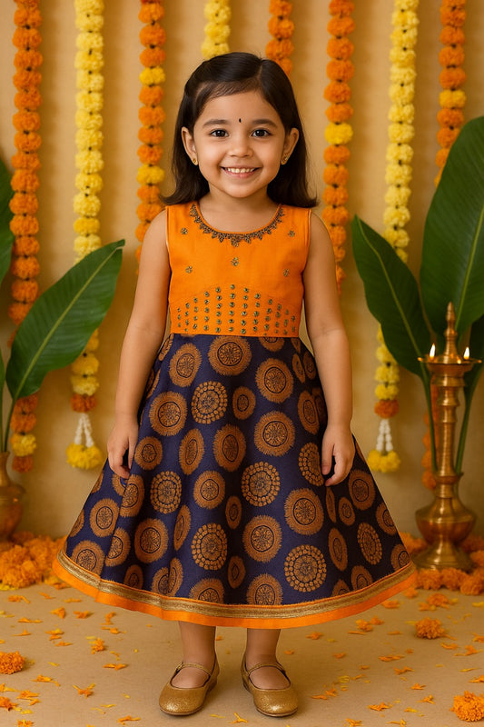 Wish Karo kids Partywear  Dress Frock (fe2922org)