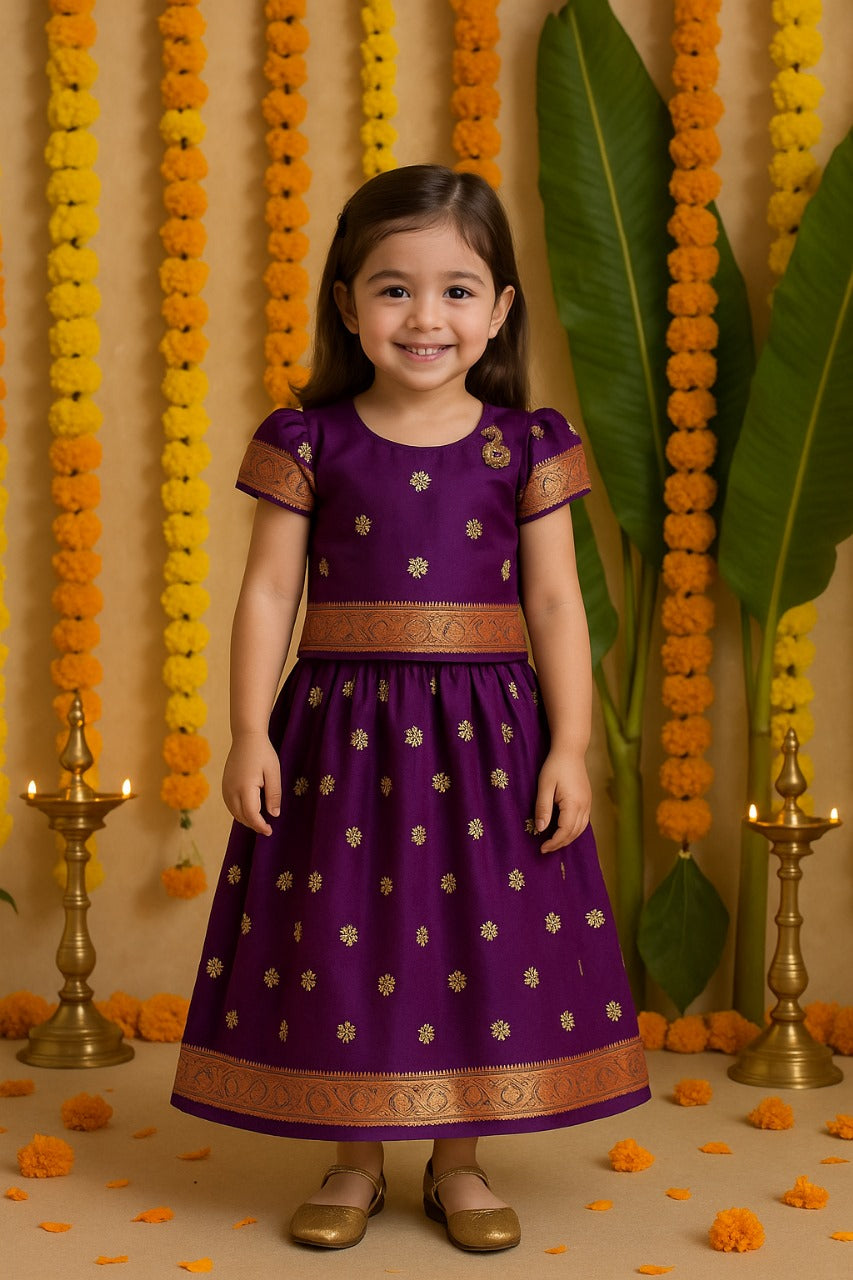 Girl's Traditional Art Silk Stitched Lehenga Choli for Girls-gc203vlt