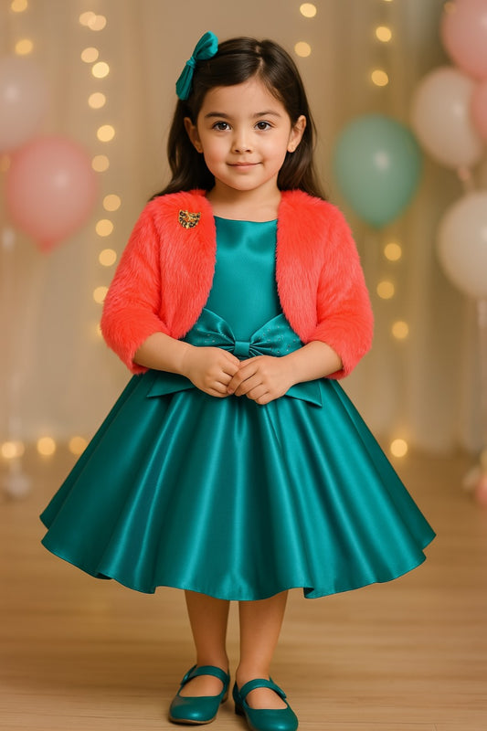 Girls Partywear Frocks Dress With Jacket
