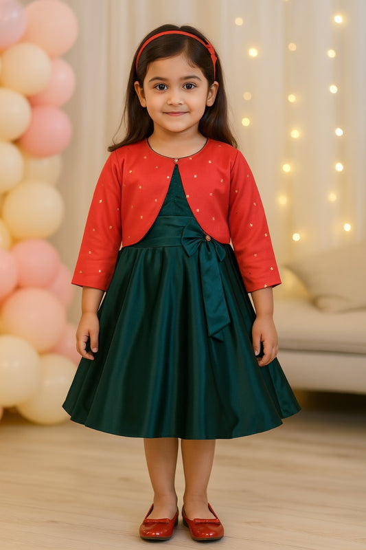 Girls Partywear Frocks Dress With Jacket