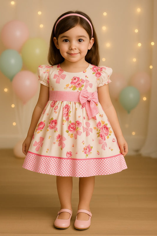 Wish Karo Baby Girls' Knee Length Dress(FRB121pbk)