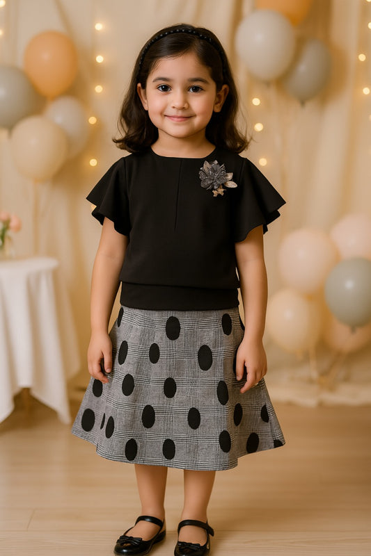 Wish Karo Baby Girls Partywear Frock Dress (stn751blk)