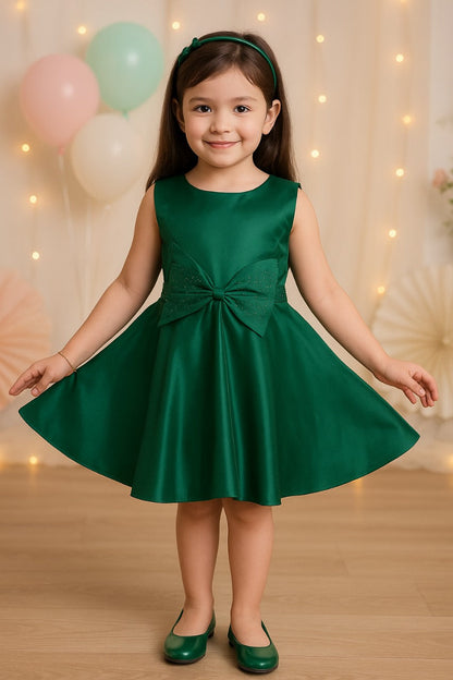 Girls A-line Sleeveless Satin dress