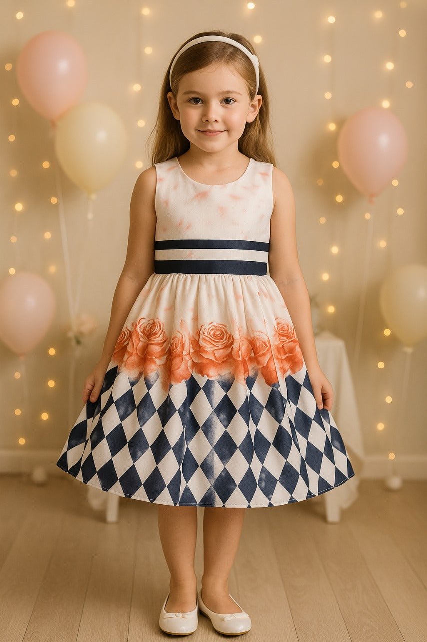 Girls Printed Cotton Summer Casual Dress