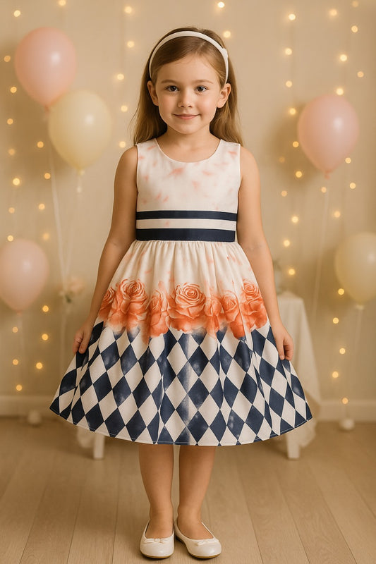 Girls Printed Cotton Summer Casual Dress