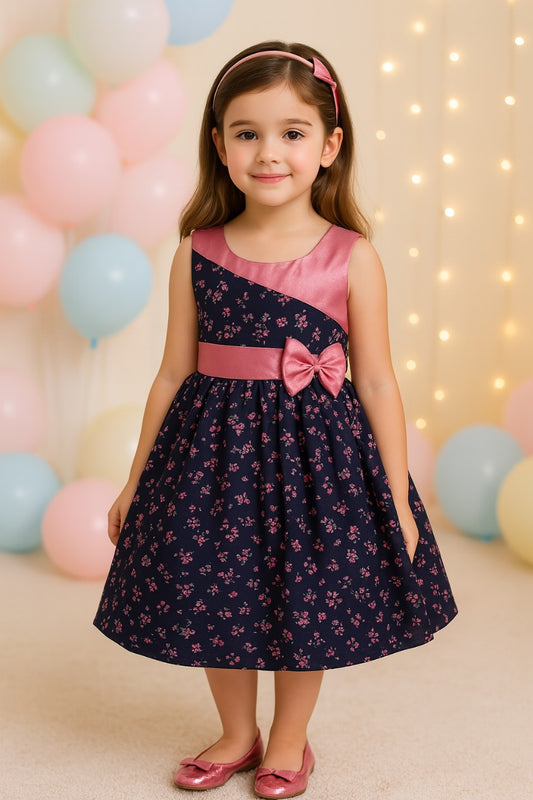 Girls Floral Printed Cotton Summer Dress