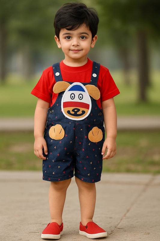 Wish Karo Unisex Cotton Animal Print T-Shirt and Short Set for Baby Boys - Baby Girls(Bt11rd)