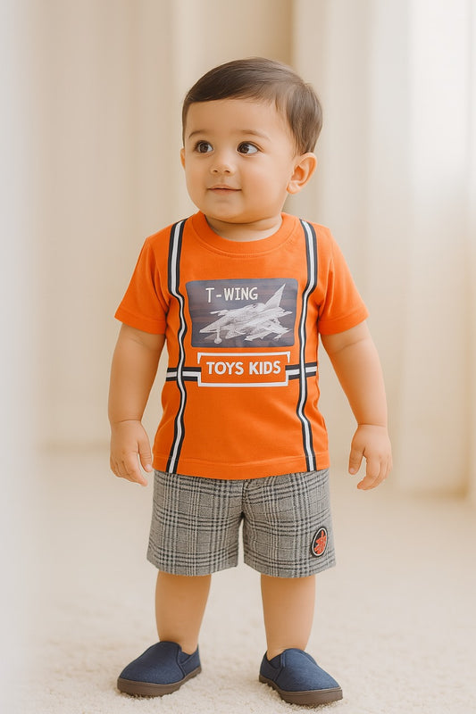 Wish Karo Clothing Set Boys T-Shirt and Short-(bt52org)