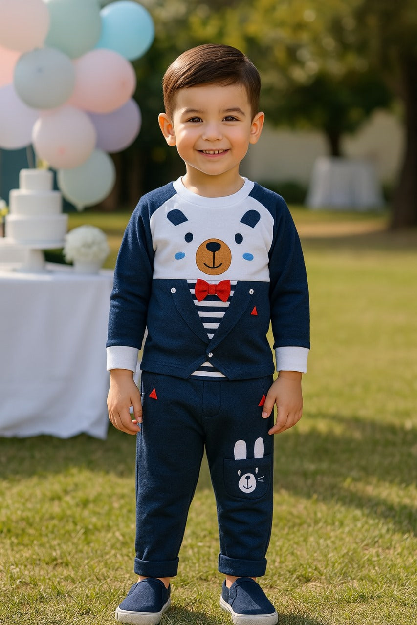 Wish Karo Baby Boys T-Shirt and Pant Clothing Set For Boys-(bt505blu)