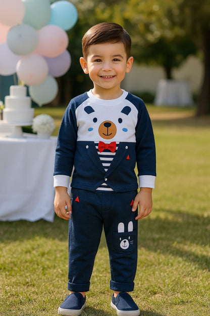 Wish Karo Baby Boys T-Shirt and Pant Clothing Set For Boys-(bt505blu)